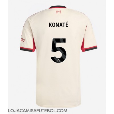Camisa de Futebol Liverpool Ibrahima Konate #5 Equipamento Secundário 2025-26 Manga Curta Camisa de Futebol Liverpool Ibrahima Konate #5 Equipamento Secundário 2025-26 Manga Curta